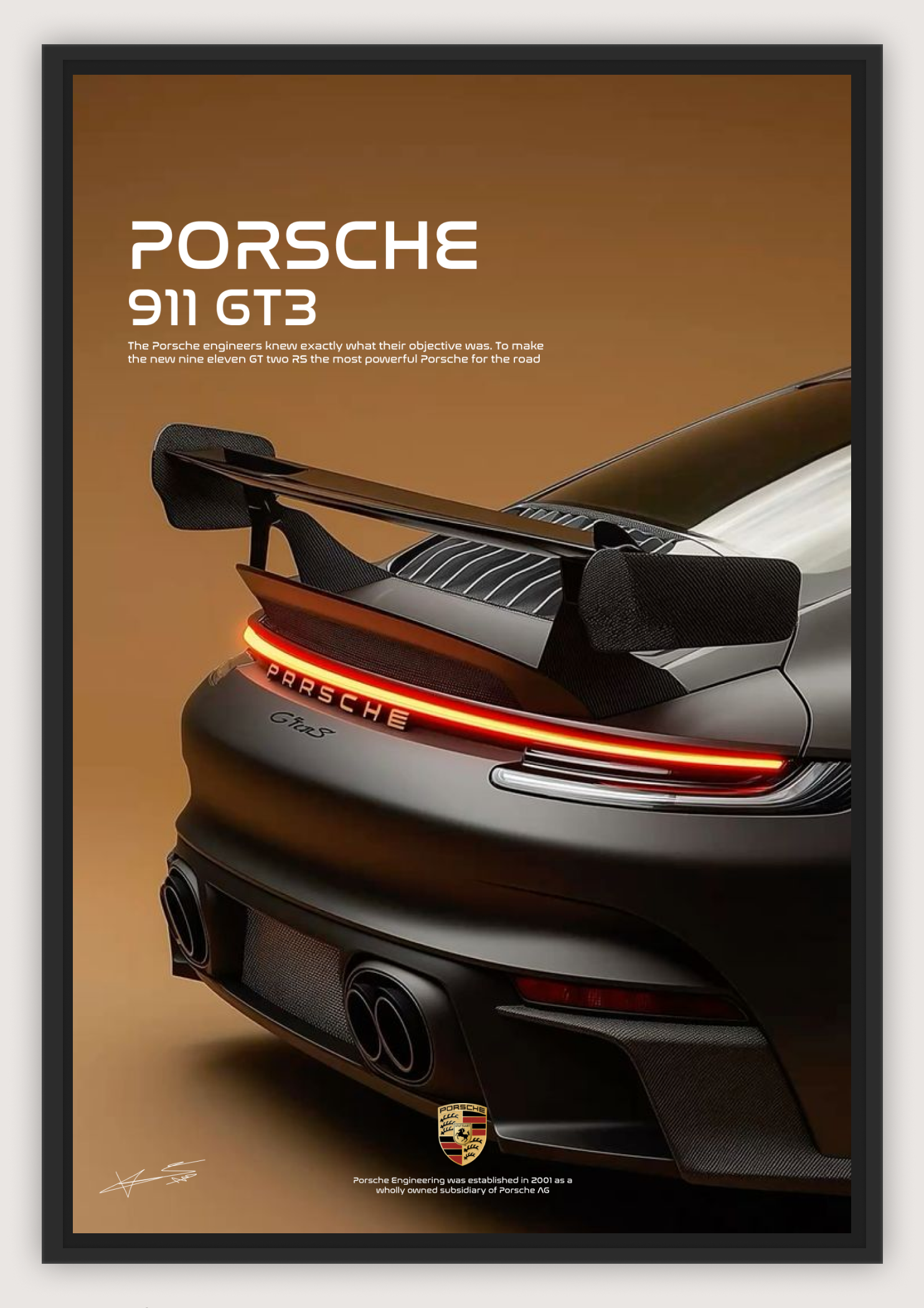 Porsche 911 GT3 POSTER / A4 SIZE TYPE 1
