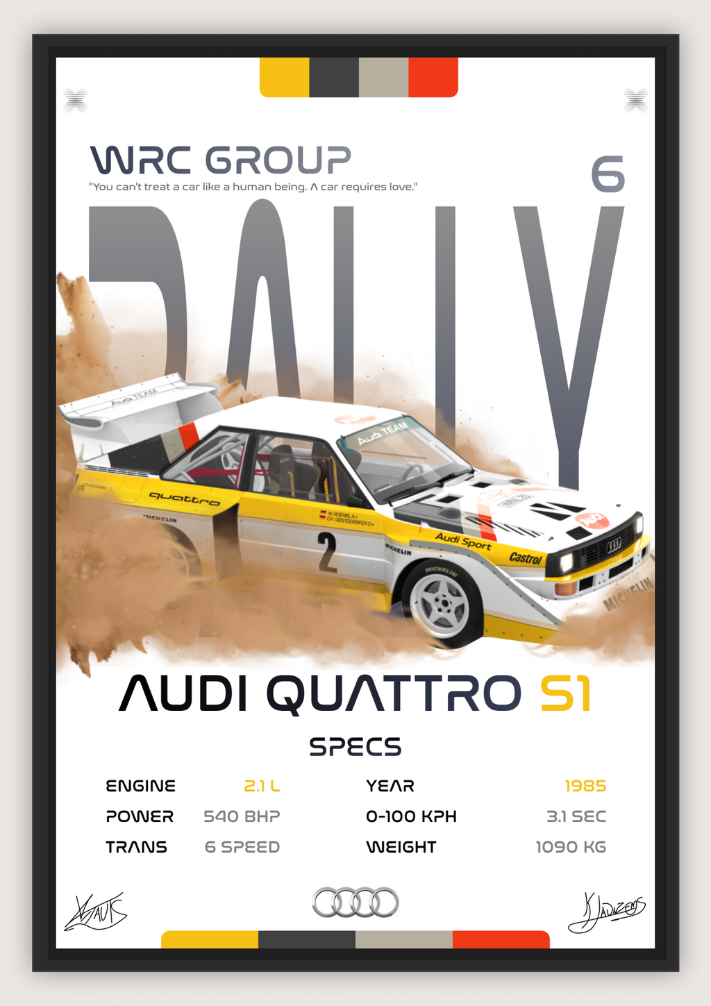 AUDI QUATTRO S1 – WRC B GRUPAS PLAKĀTS / A4 IZMĒRS AR FOTOPAPĪRU