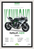 Плакат KAWASAKI NINJA H2R / формат А4 с фотобумагой