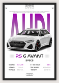 Постер Audi RS6 Avant / формат А4 с фотобумагой