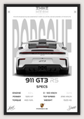 PORSCHE 911 GT3 RS POSTER / A4 SIZED WITH PHOTOPAPER