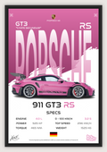 Плакат Porsche 911 GT3 RS / формат А4 с фотобумагой
