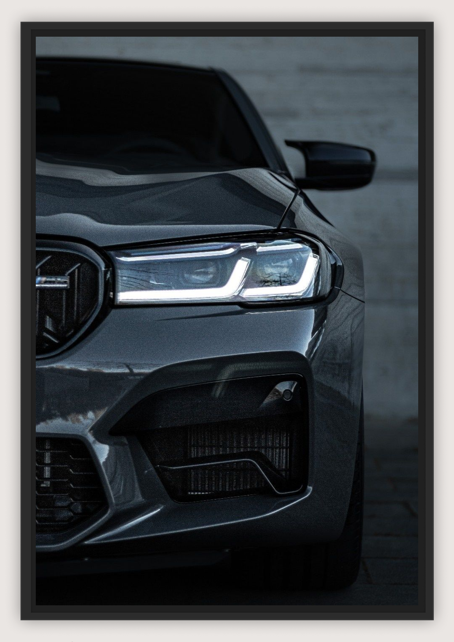 BMW M5 Poster – LED Headlight Edition (A3, 40 × 30 cm)