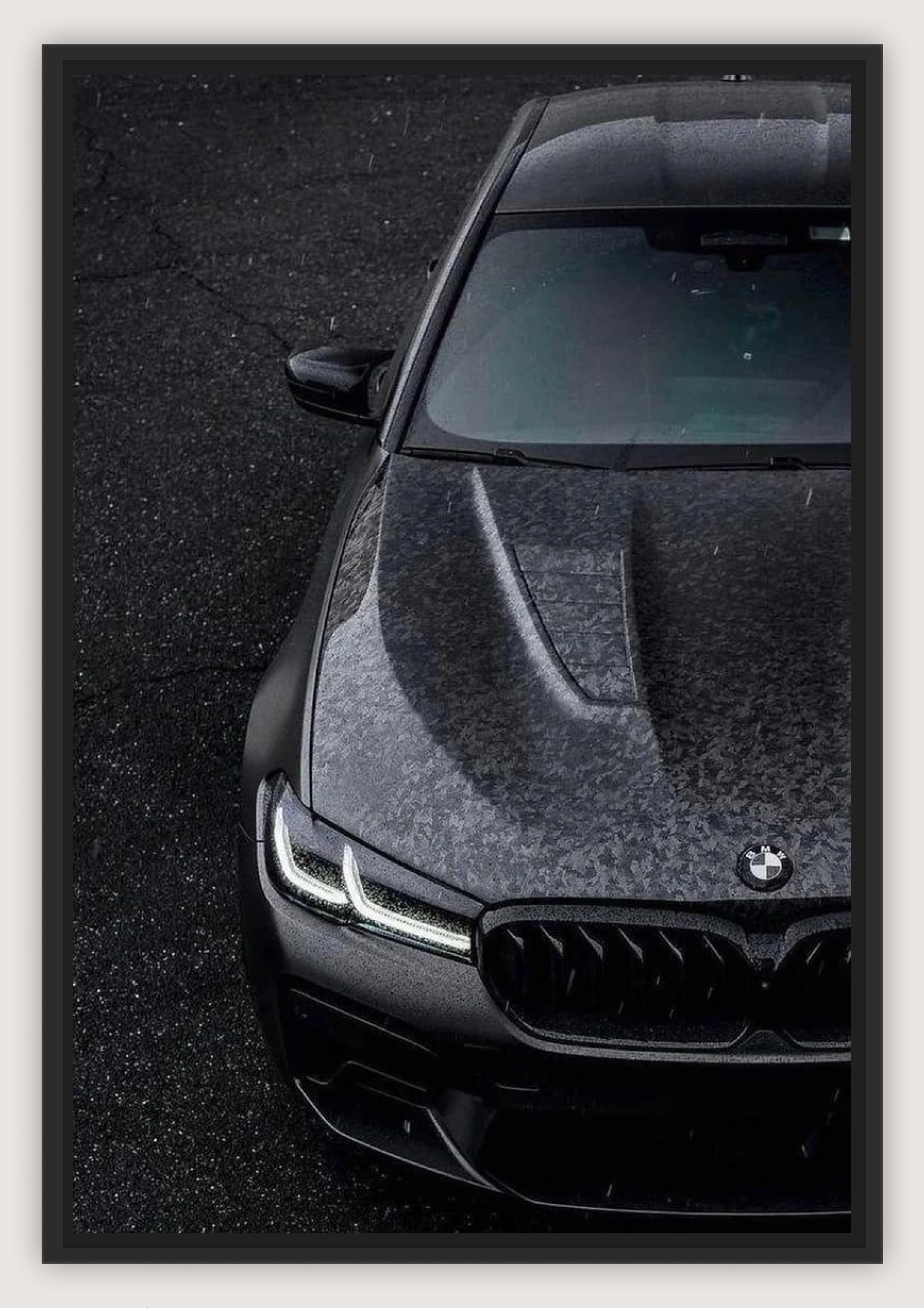 BMW M5 Poster – LED Headlight Edition (A3, 40 × 30 cm)