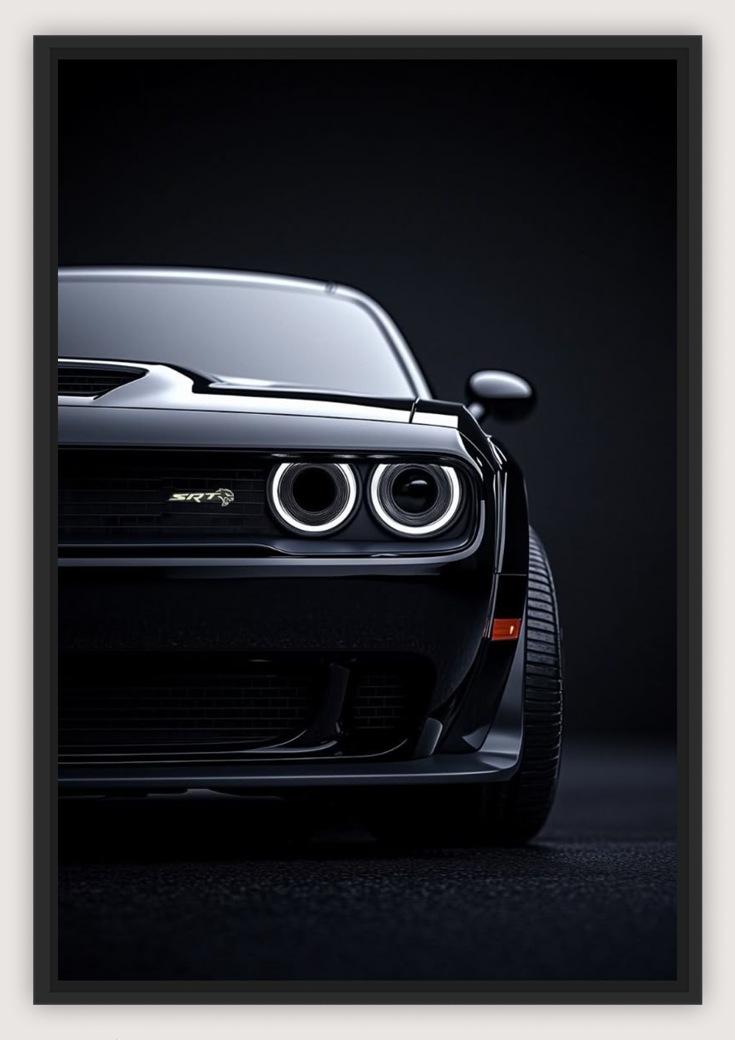 Dodge Challenger SRT Poster – LED Headlight Edition (A3, 40 × 30 cm)