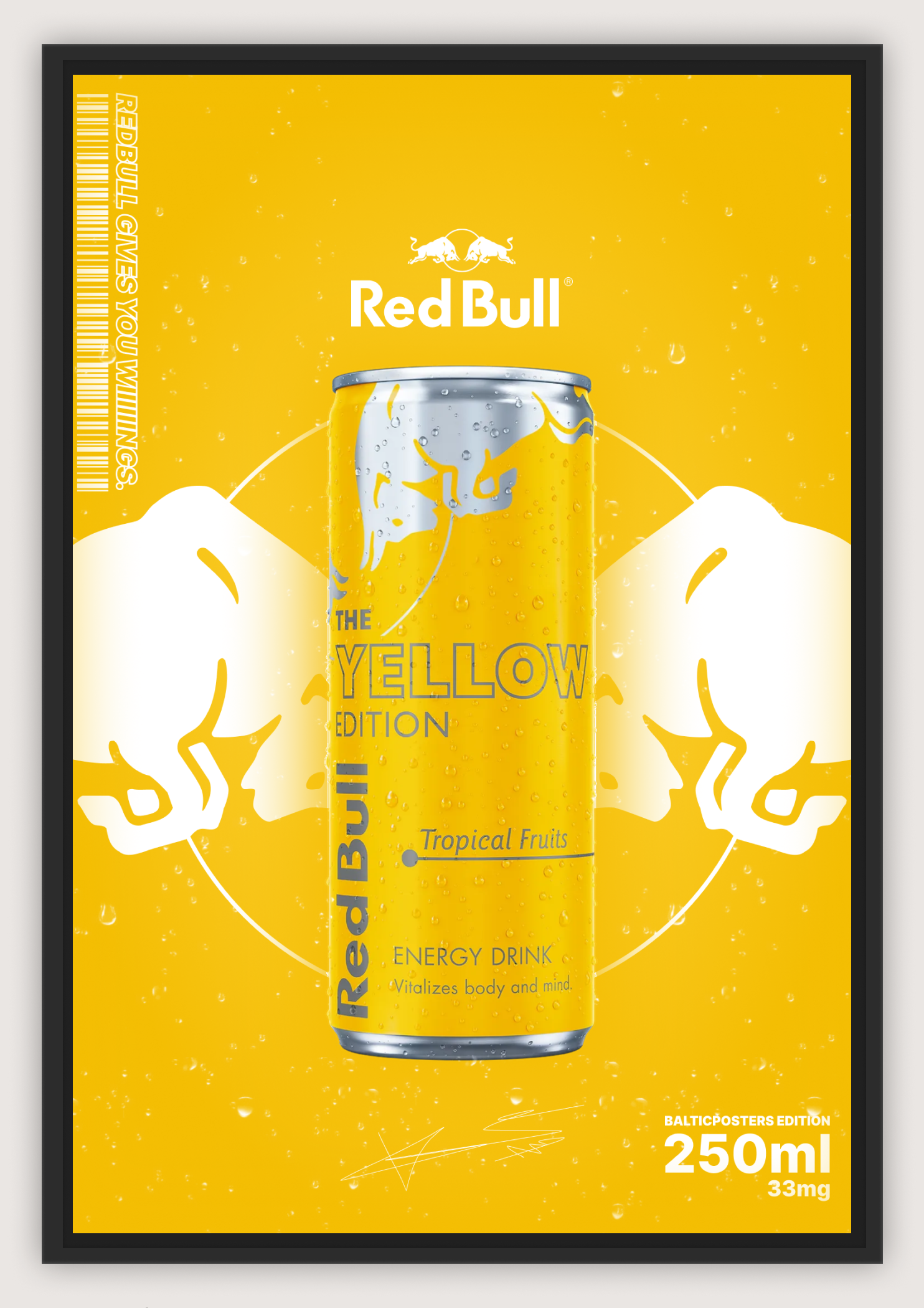 REDBULL POSTER, YELLOW EDITION, A4