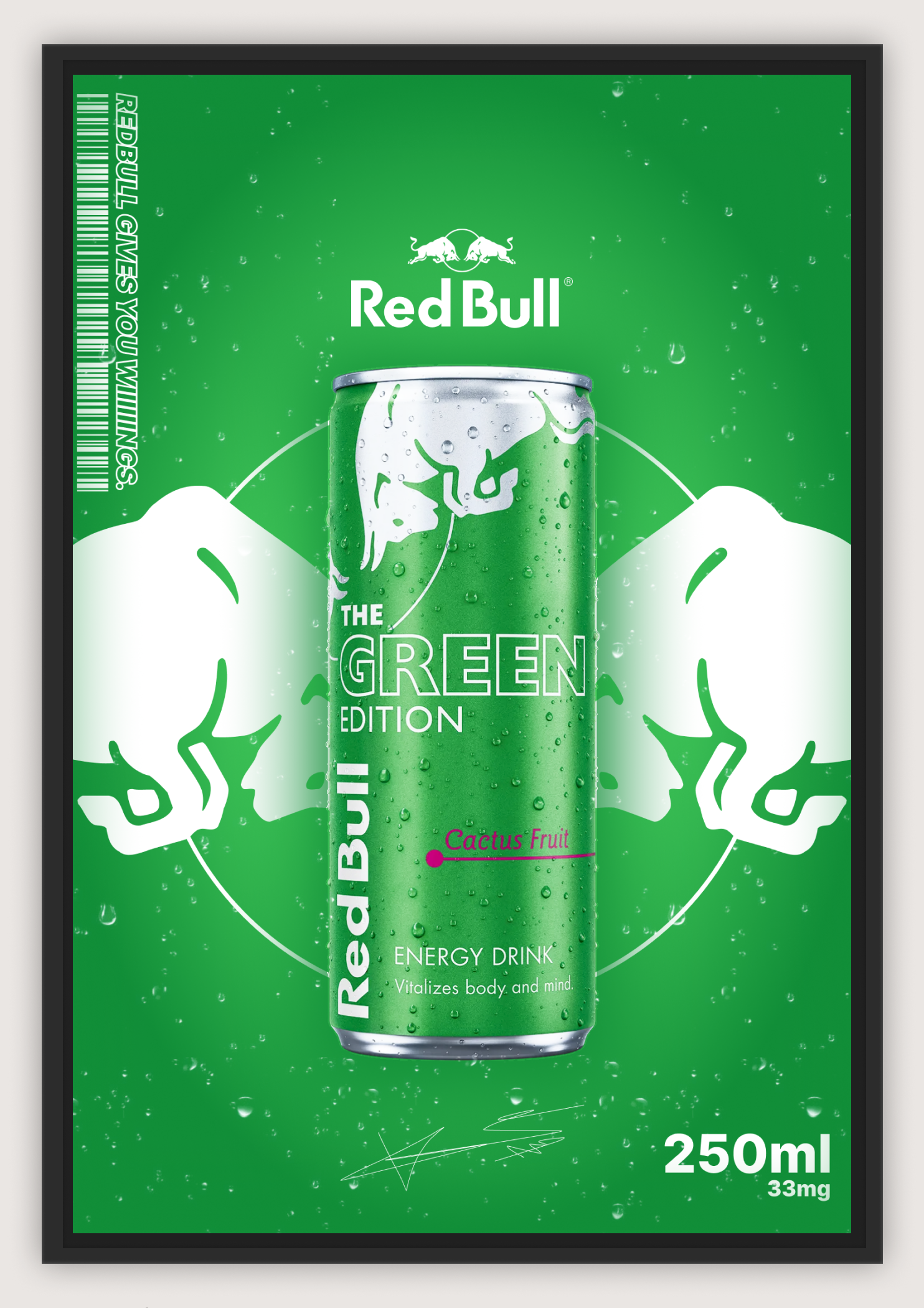 REDBULL POSTER, GREEN EDITION, A4