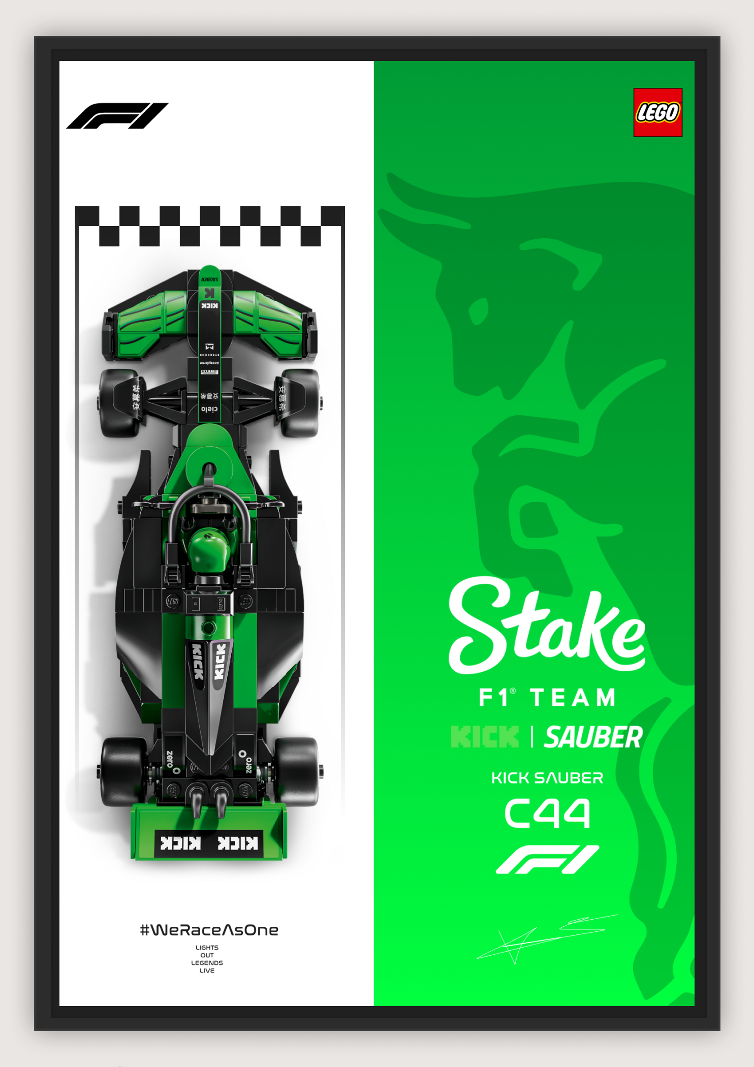 Stake Sauber C44 – LEGO Speed Champions Display Poster