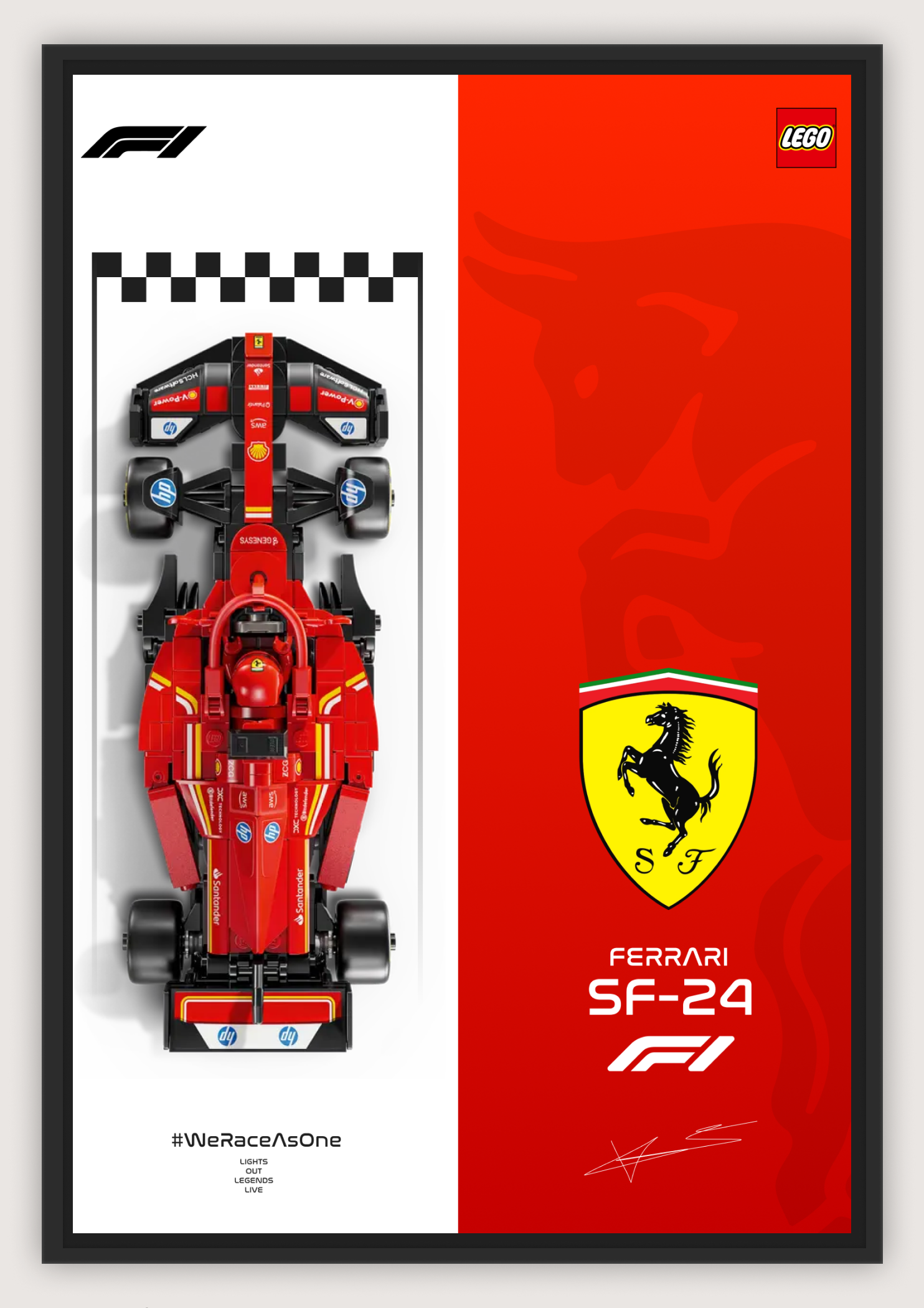 Ferrari SF-24 – LEGO Speed Champions Display Poster