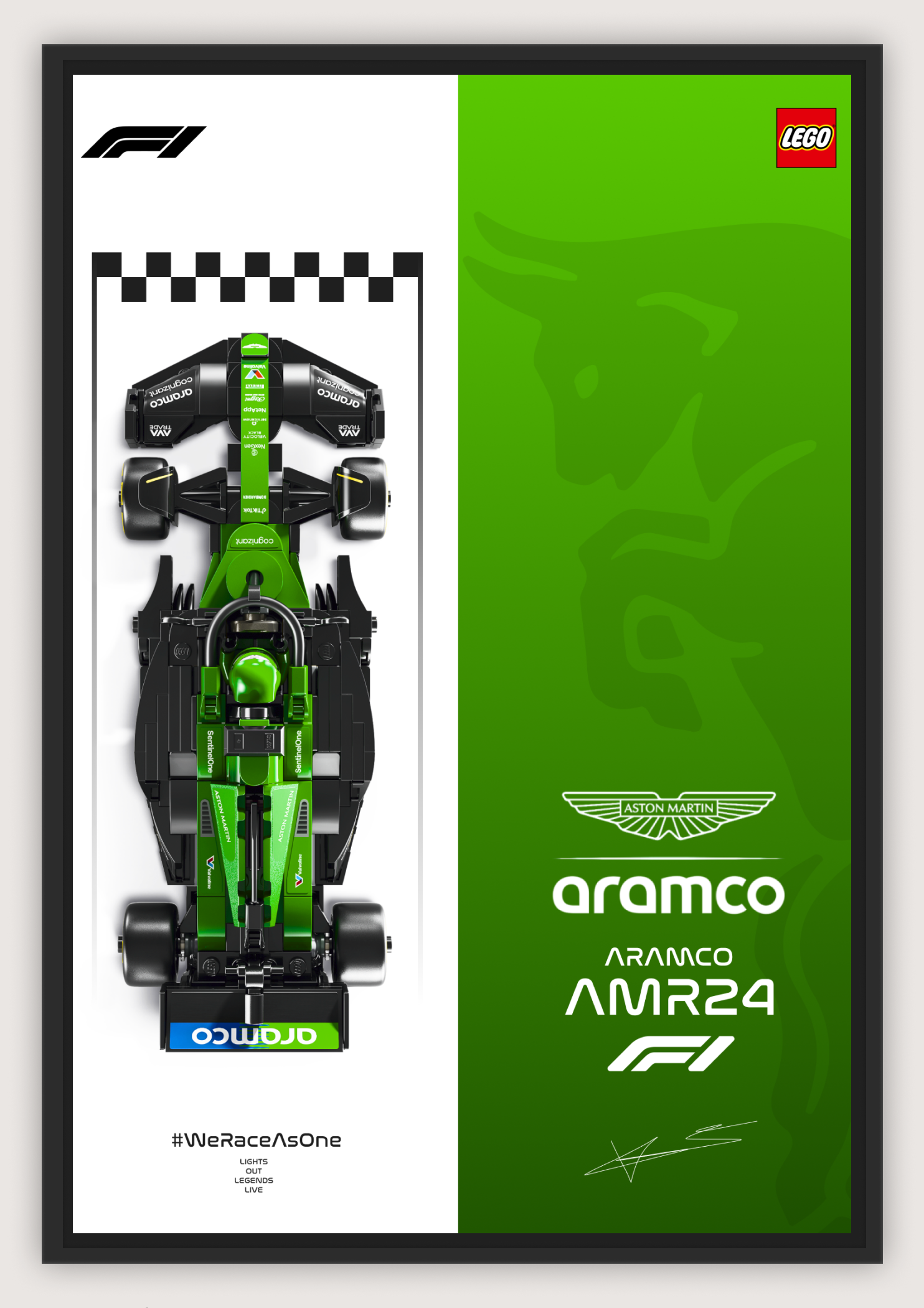 Aston Martin AMR24 – LEGO Speed Champions Display Poster