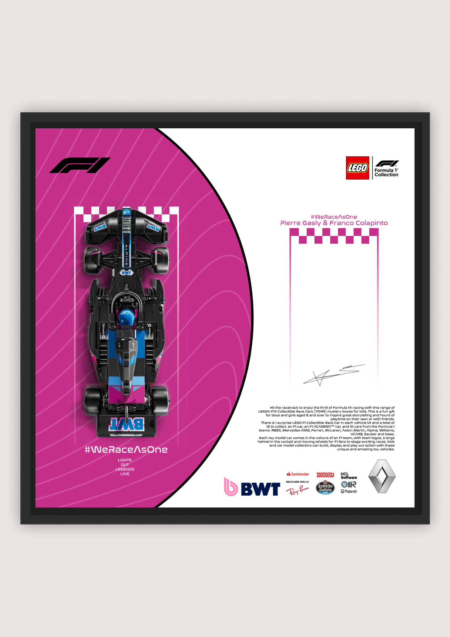 Alpine F1 – LEGO Minifigure Display Poster