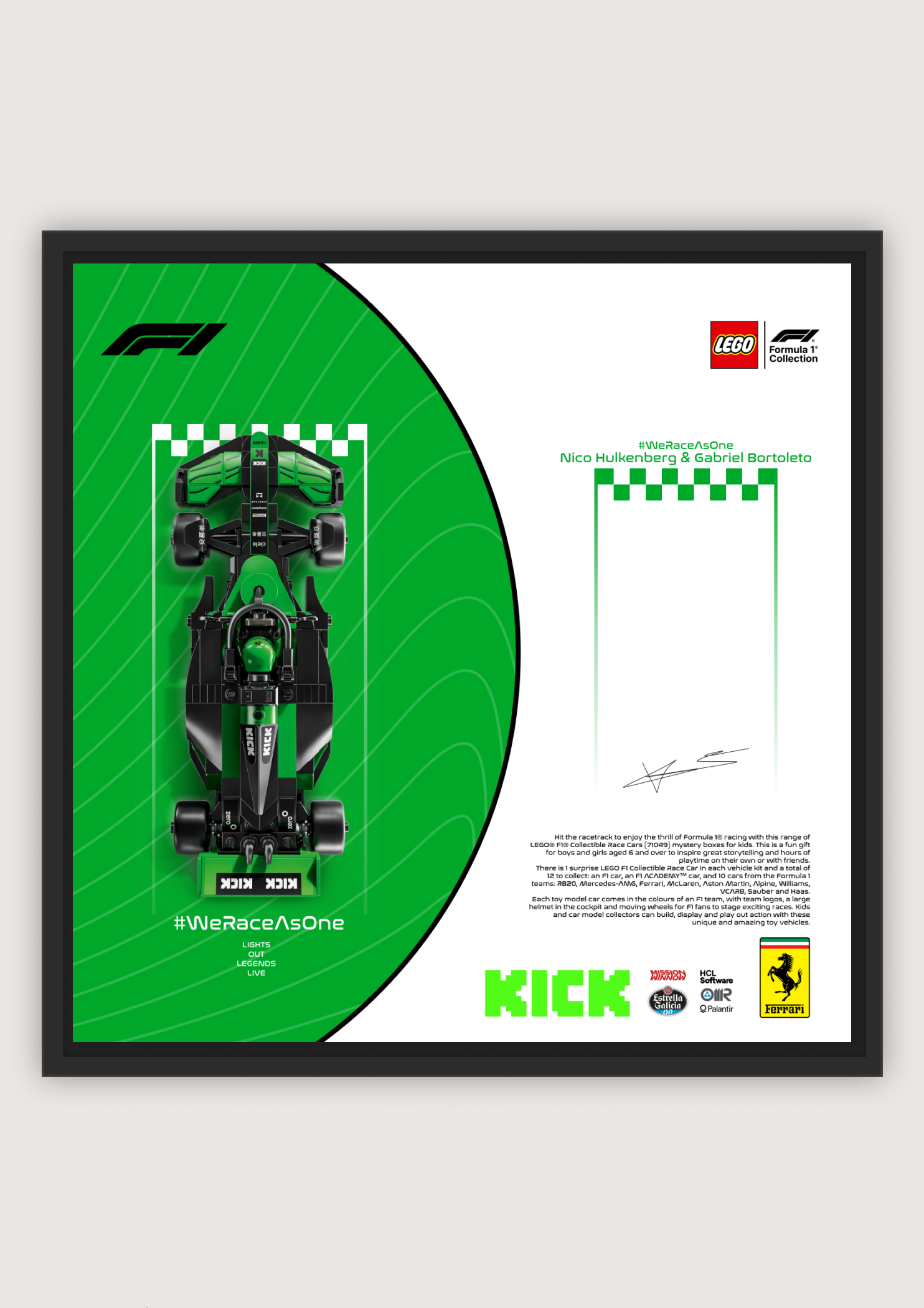 Kick Sauber F1 – LEGO Minifigure Display Poster