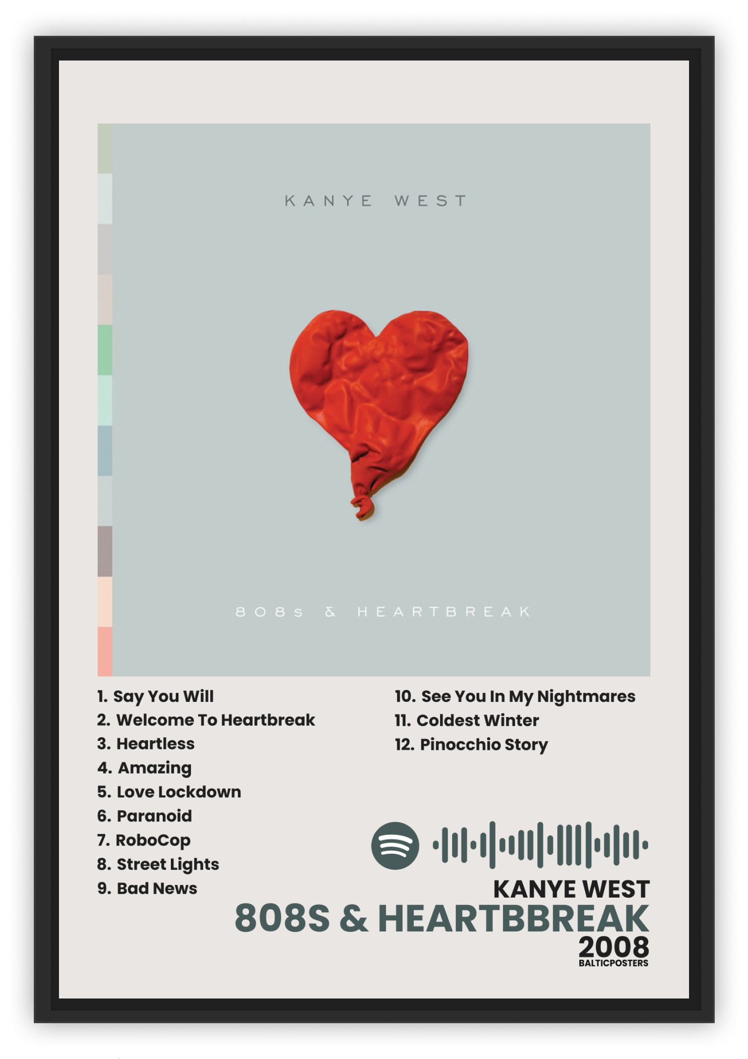 Kanye West – 808s & Heartbreak Spotify Poster 💔