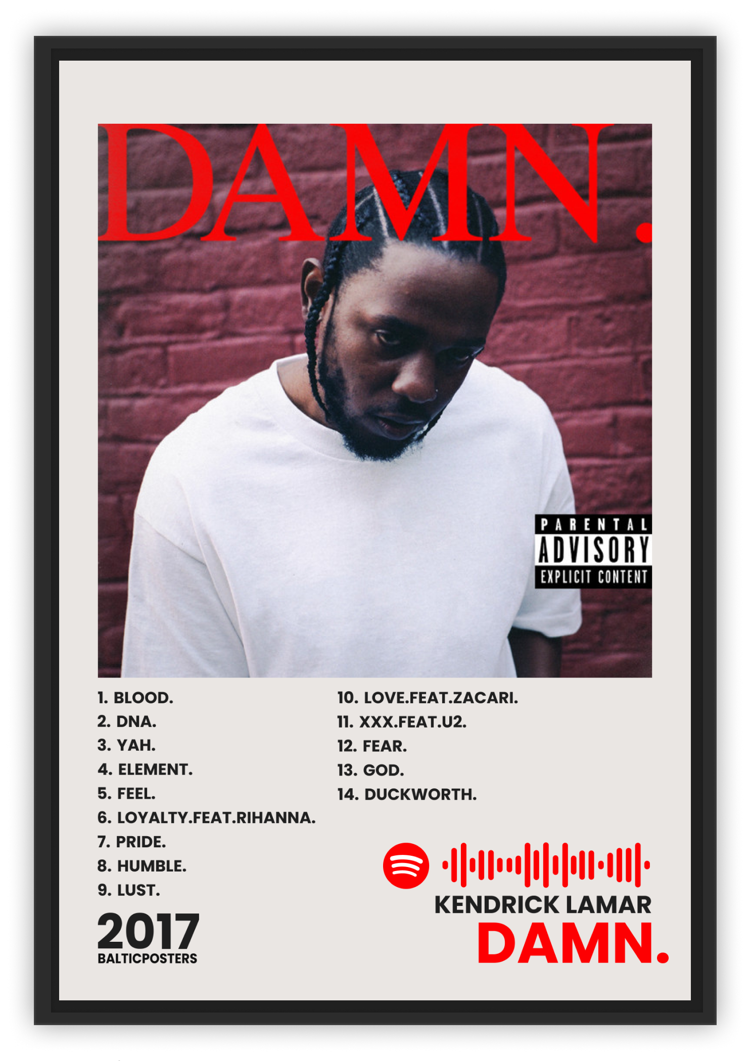 Kendrick Lamar – DAMN. Spotify Poster 🔥