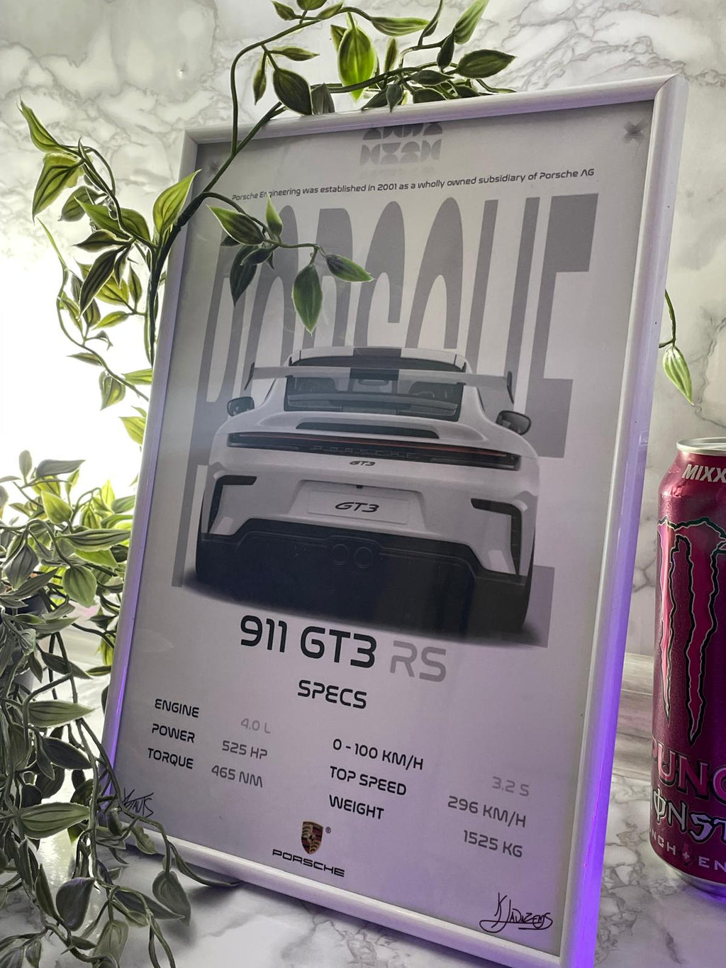 PORSCHE 911 GT3 RS POSTER / A4 SIZED WITH PHOTOPAPER