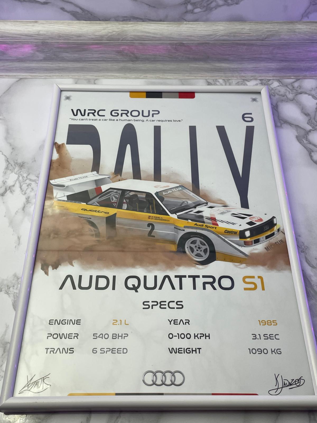 AUDI QUATTRO S1 – WRC GROUP B POSTER / A4 SIZED WITH PHOTOPAPER