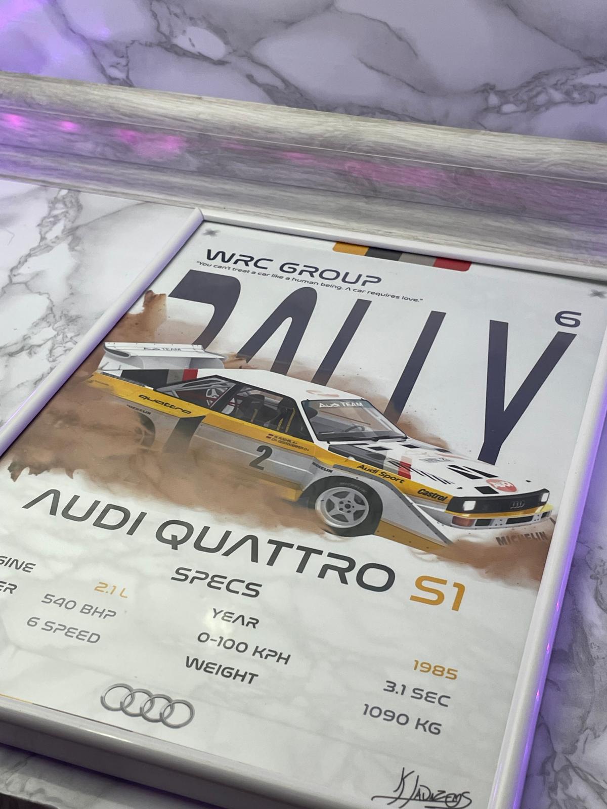 AUDI QUATTRO S1 – WRC GROUP B POSTER / A4 SIZED WITH PHOTOPAPER