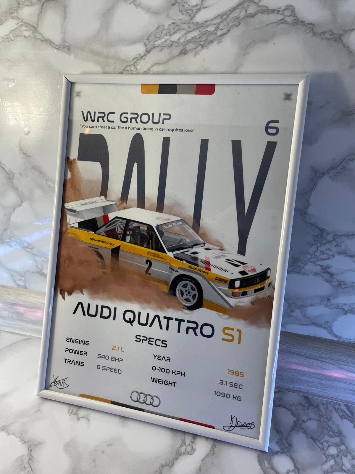 AUDI QUATTRO S1 – WRC GROUP B POSTER / A4 SIZED WITH PHOTOPAPER
