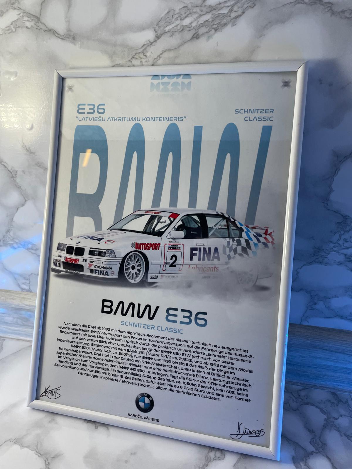 BMW E36 POSTER, A4 SIZED WITH PHOTOPAPER
