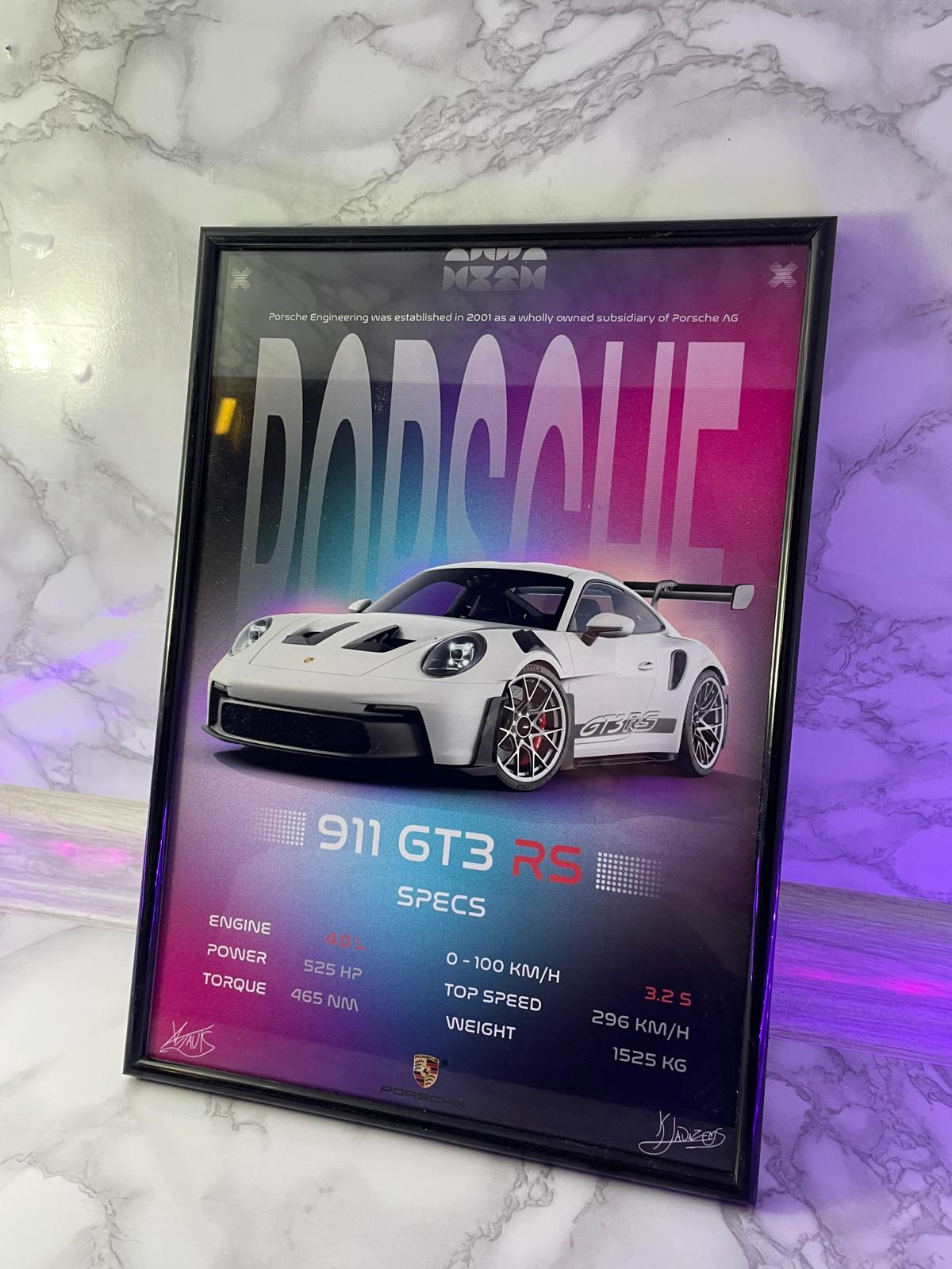 PORSCHE 911 GT3 POSTER / A4 SIZED WITH PHOTOPAPER