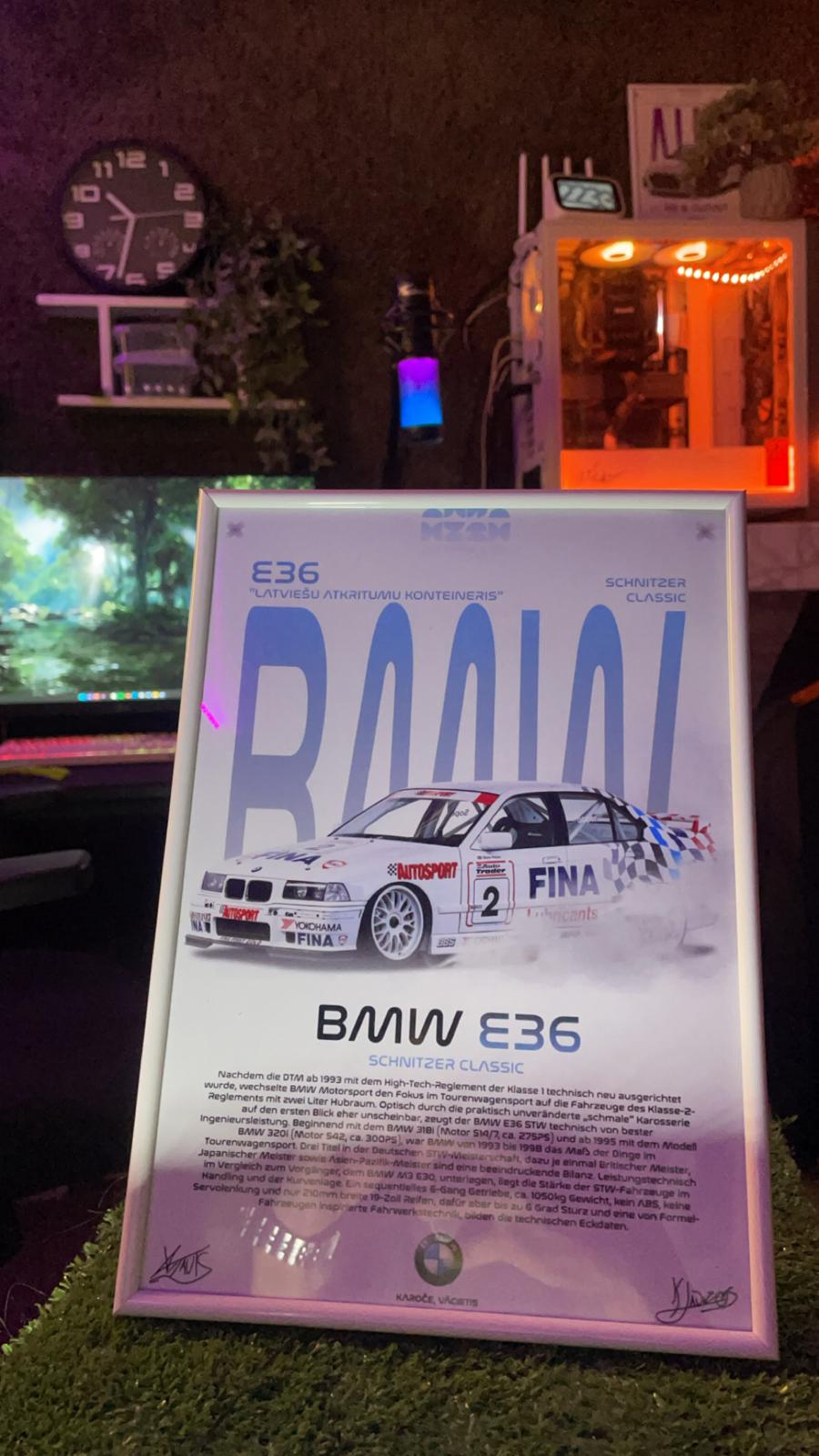 BMW E36 POSTER, A4 SIZED WITH PHOTOPAPER