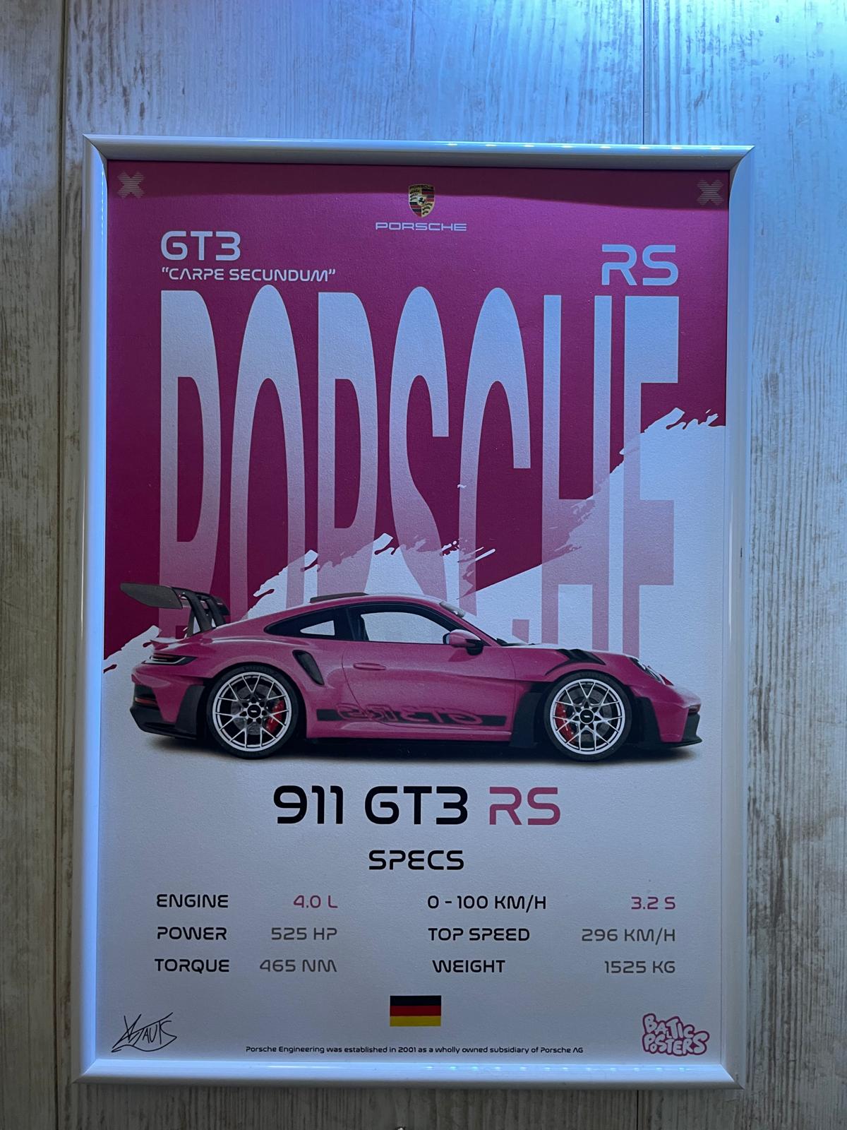 PORSCHE 911 GT3 RS POSTER / A4 SIZED WITH PHOTOPAPER