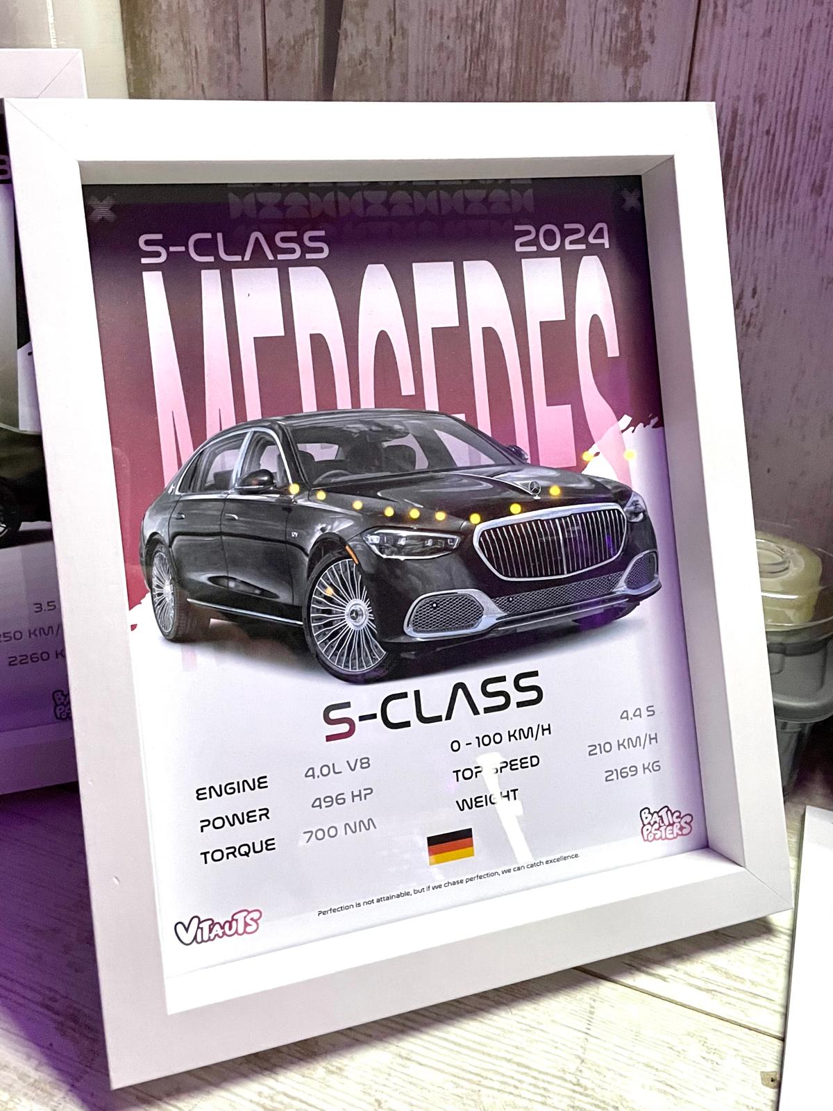 MERCEDES-BENZ S-CLASS 2024 POSTER / A4 SIZED WITH PHOTOPAPER
