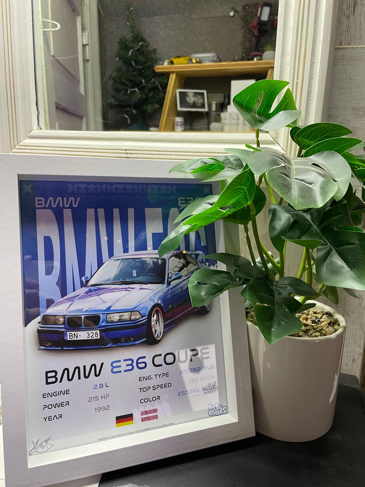 BMW E36 POSTER / A4 WITH PHOTOPAPER