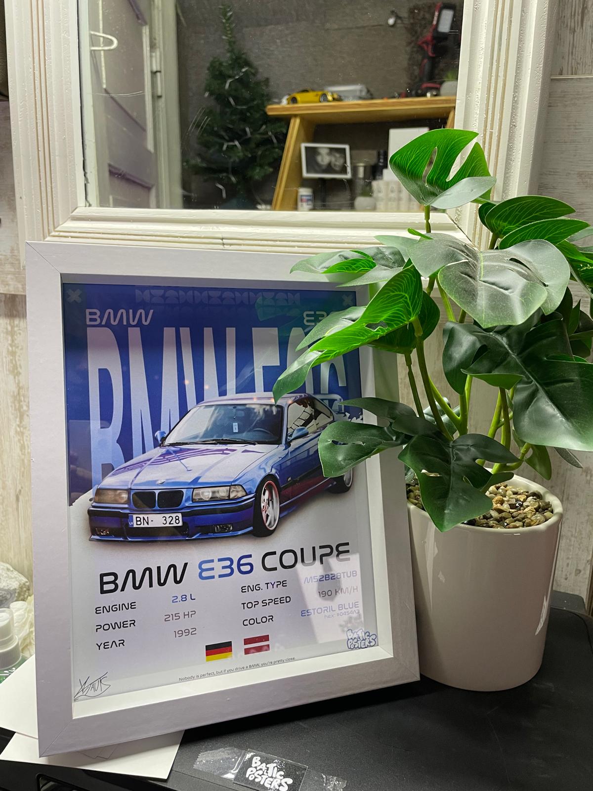 BMW E36 POSTER / A4 WITH PHOTOPAPER