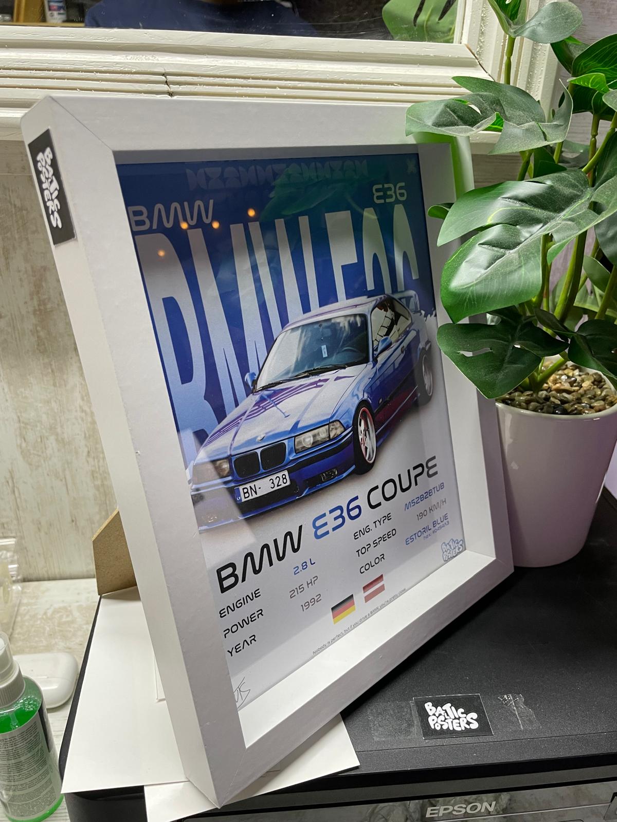 BMW E36 POSTER / A4 WITH PHOTOPAPER