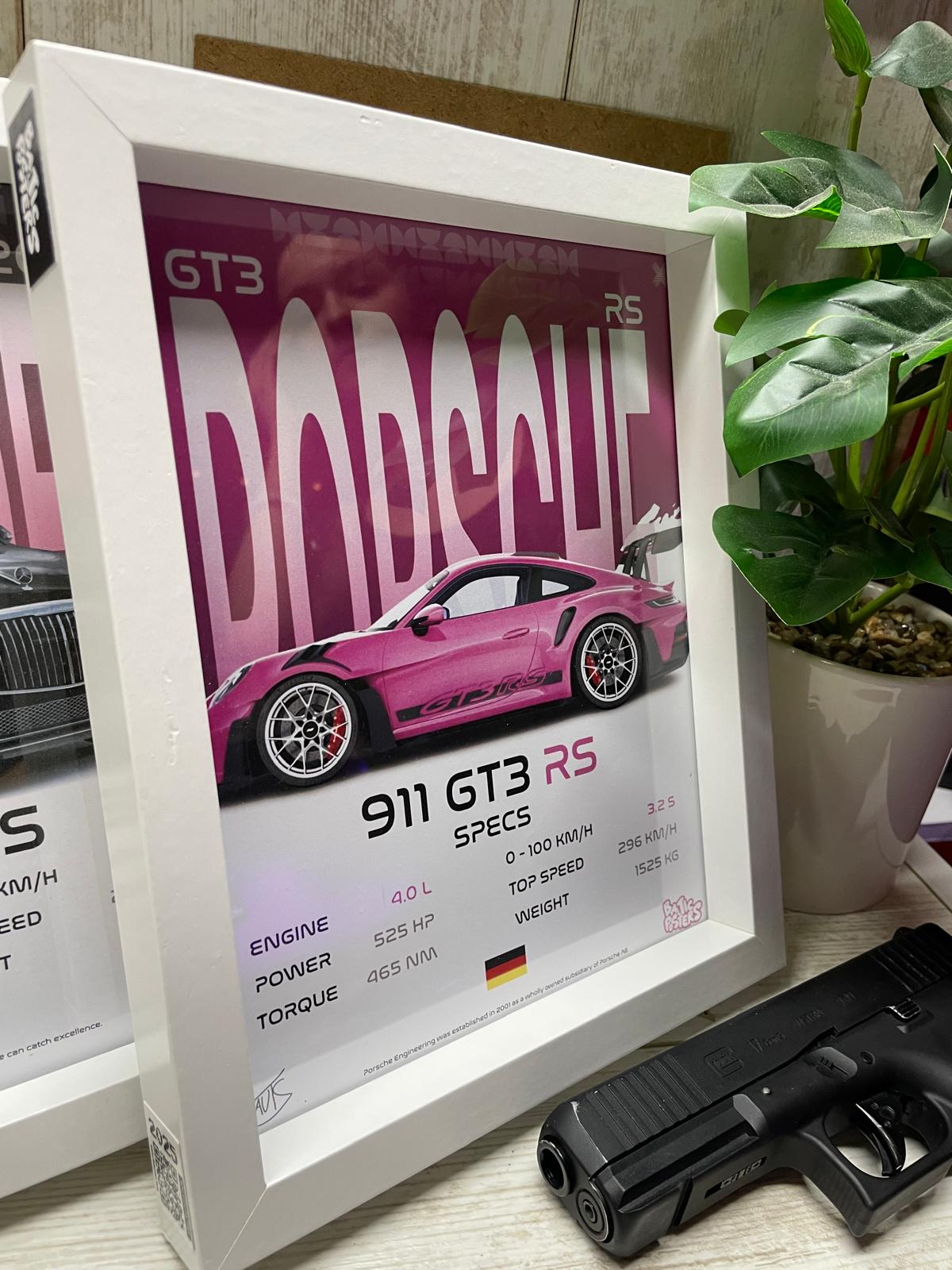 PORSCHE 911 GT3 RS POSTER / A4 SIZED WITH PHOTOPAPER