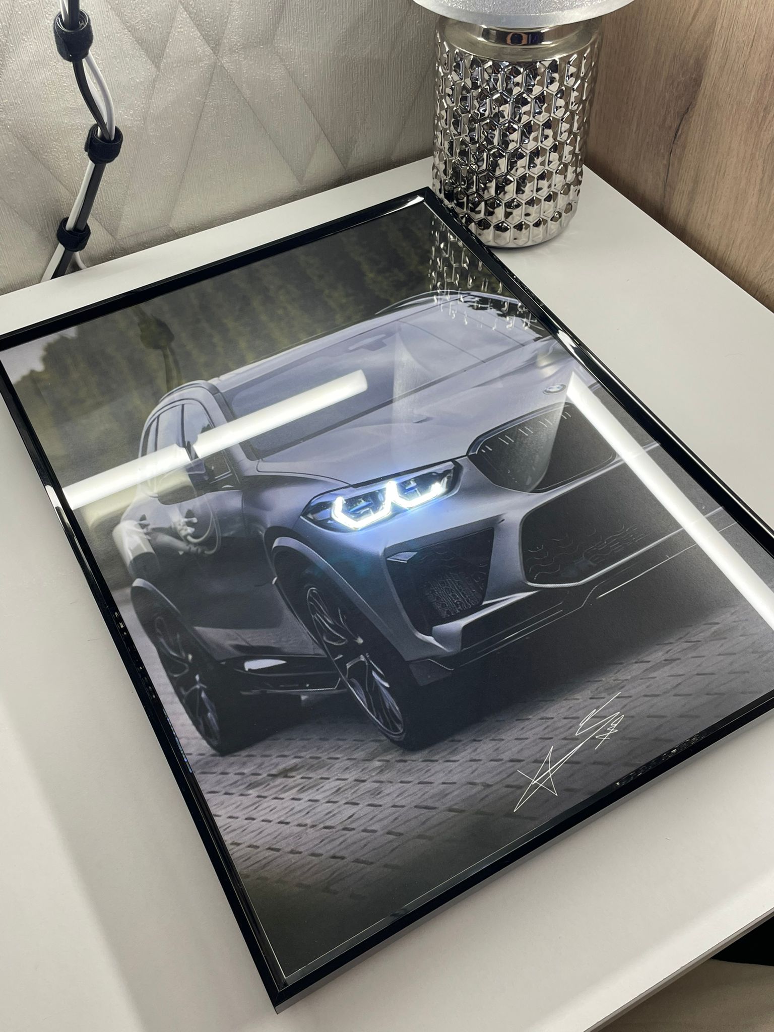 BMW X5 G08 POSTER, A3 SIZED WITH INTEGRATED WHITE LED LIGHTING