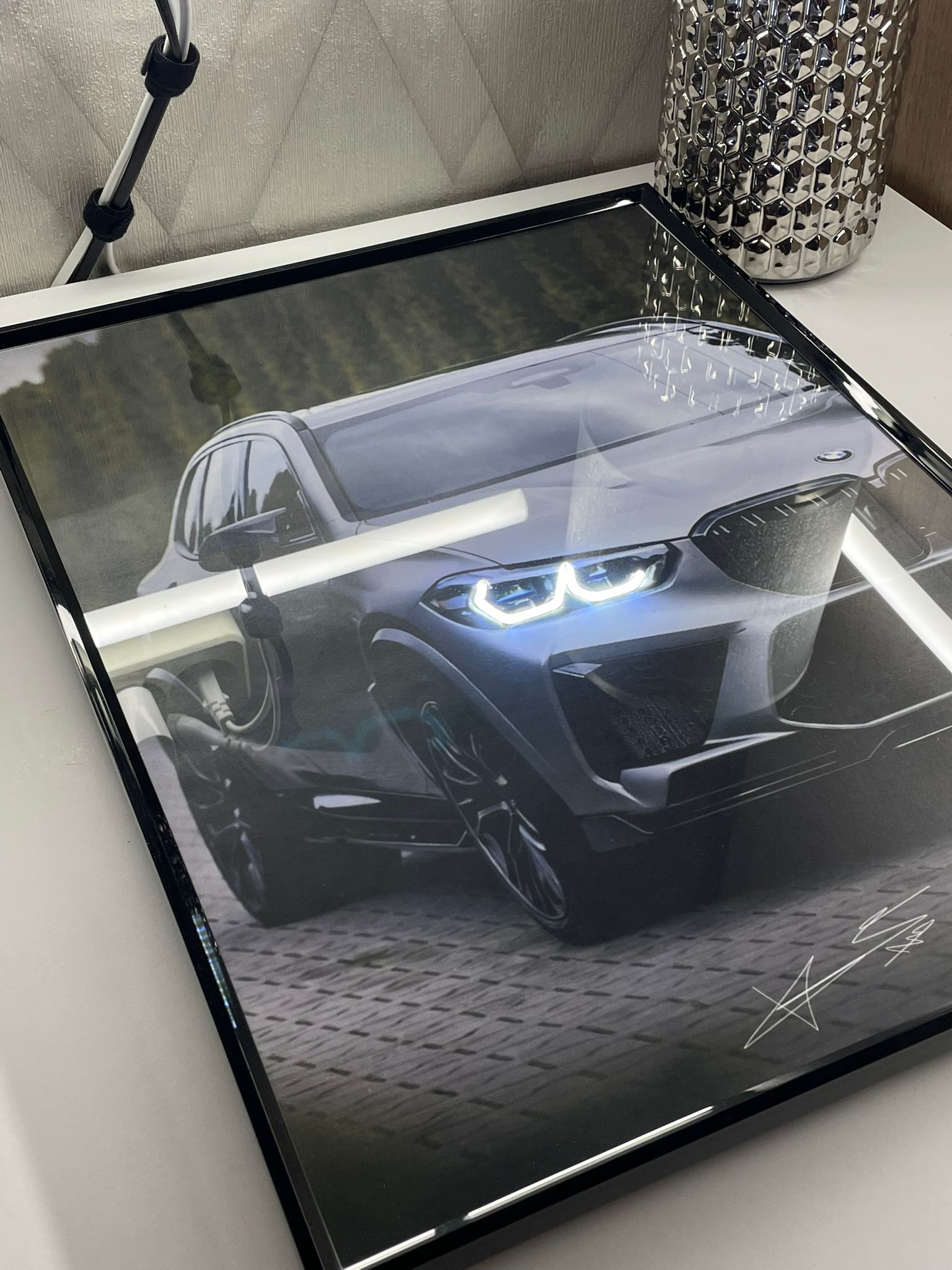 BMW X5 G08 POSTER, A3 SIZED WITH INTEGRATED WHITE LED LIGHTING